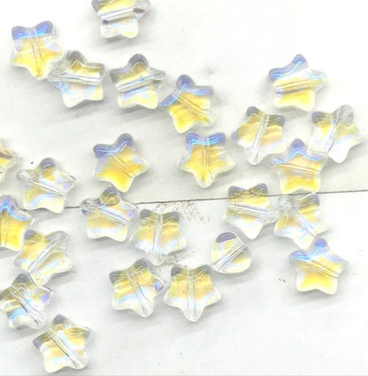 Star Glass Beads, Five-pointed Star 8mm, 500pcs