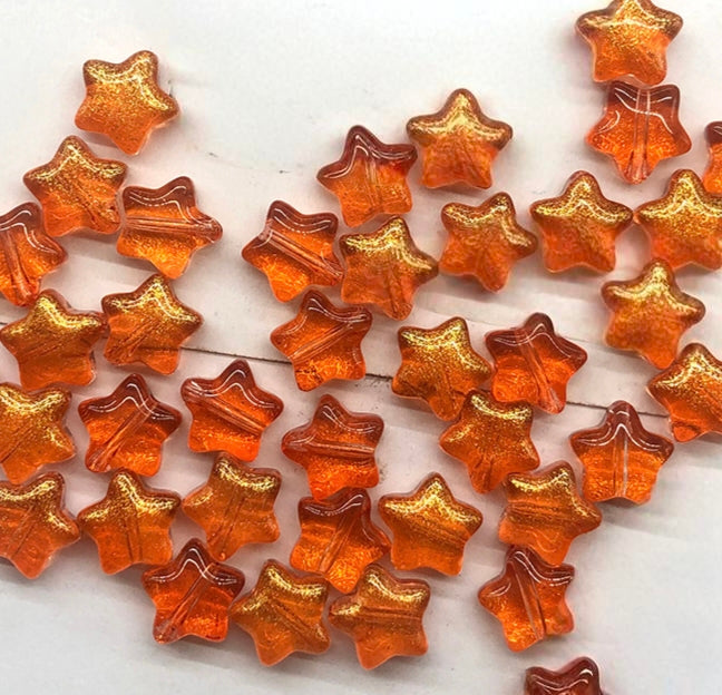 Star Glass Beads, Five-pointed Star 8mm, 500pcs