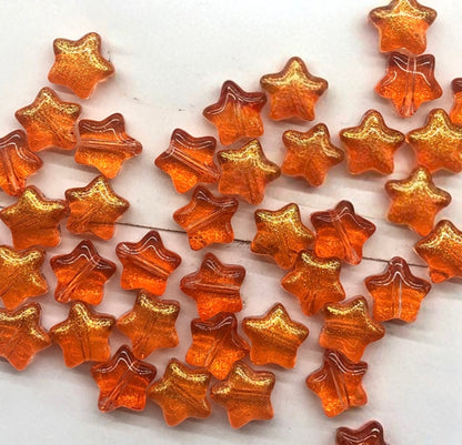 Star Glass Beads, Five-pointed Star 8mm, 500pcs