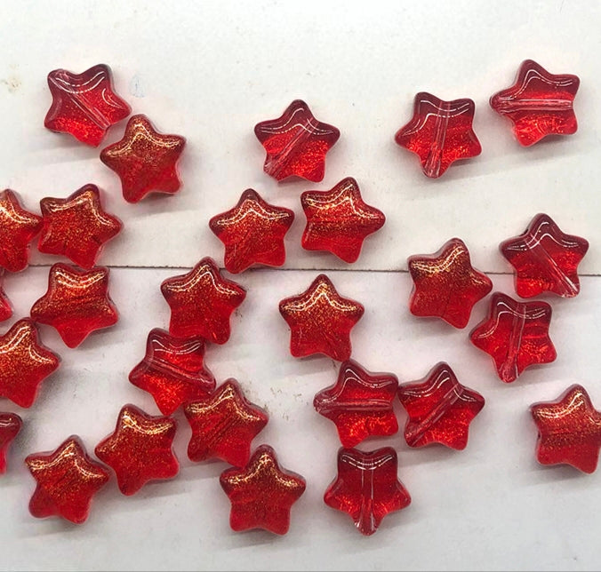 Star Glass Beads, Five-pointed Star 8mm, 500pcs
