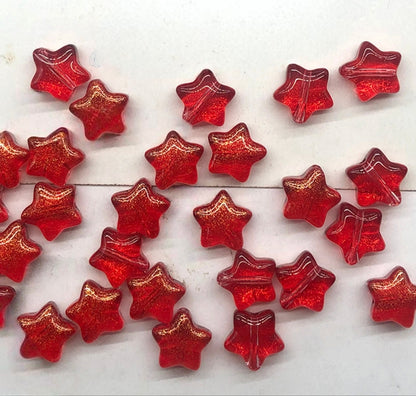 Star Glass Beads, Five-pointed Star 8mm, 500pcs