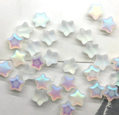 Star Glass Beads, Five-pointed Star 8mm, 500pcs
