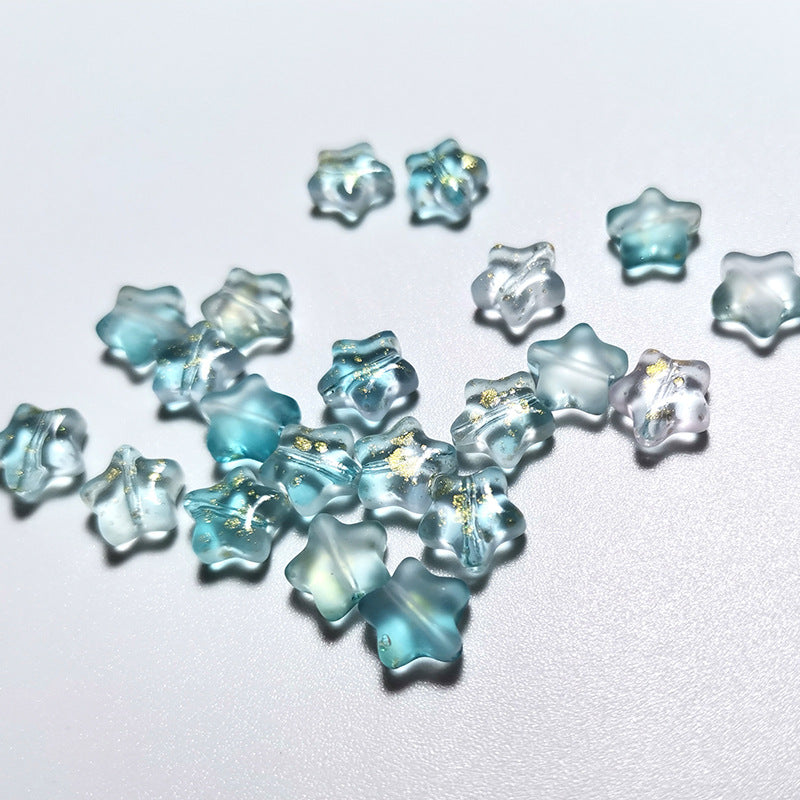 Star Glass Beads, Five-pointed Star 8mm, 500pcs