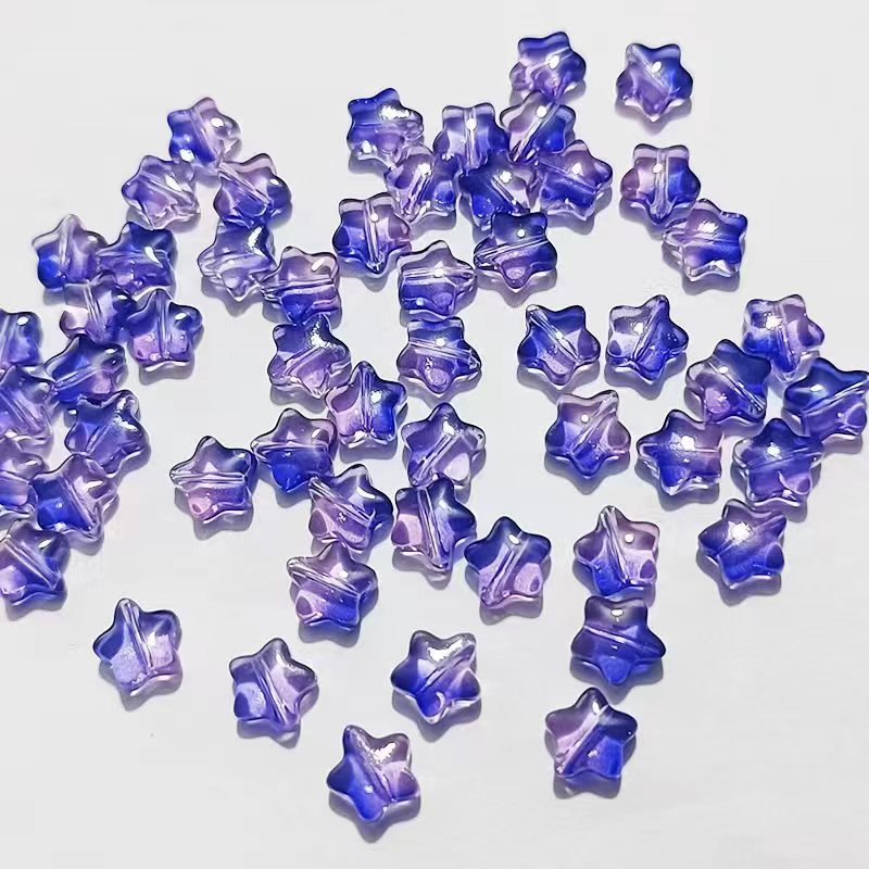 Star Glass Beads, Five-pointed Star 8mm, 500pcs