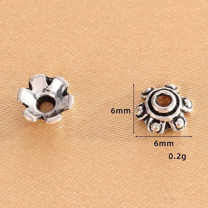 Antique Silver Bead Caps, Flower Caps