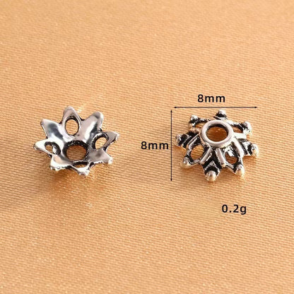 Antique Silver Bead Caps, Flower Caps