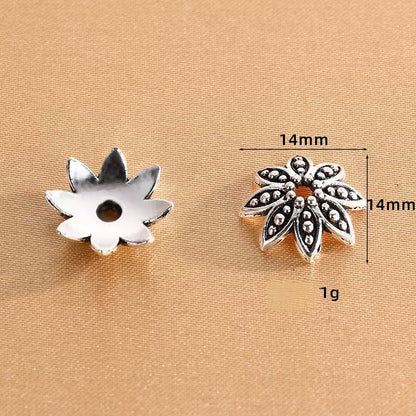 Antique Silver Bead Caps, Flower Caps
