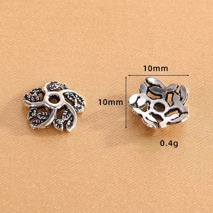 Antique Silver Bead Caps, Flower Caps