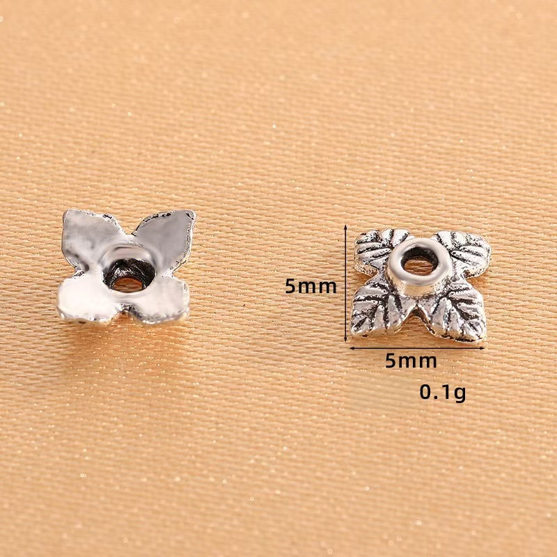 Antique Silver Bead Caps, Flower Caps