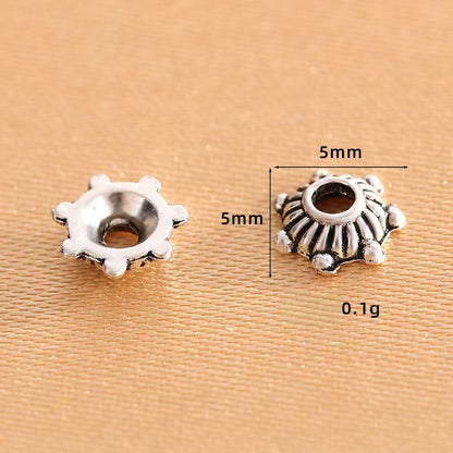 Antique Silver Bead Caps, Flower Caps