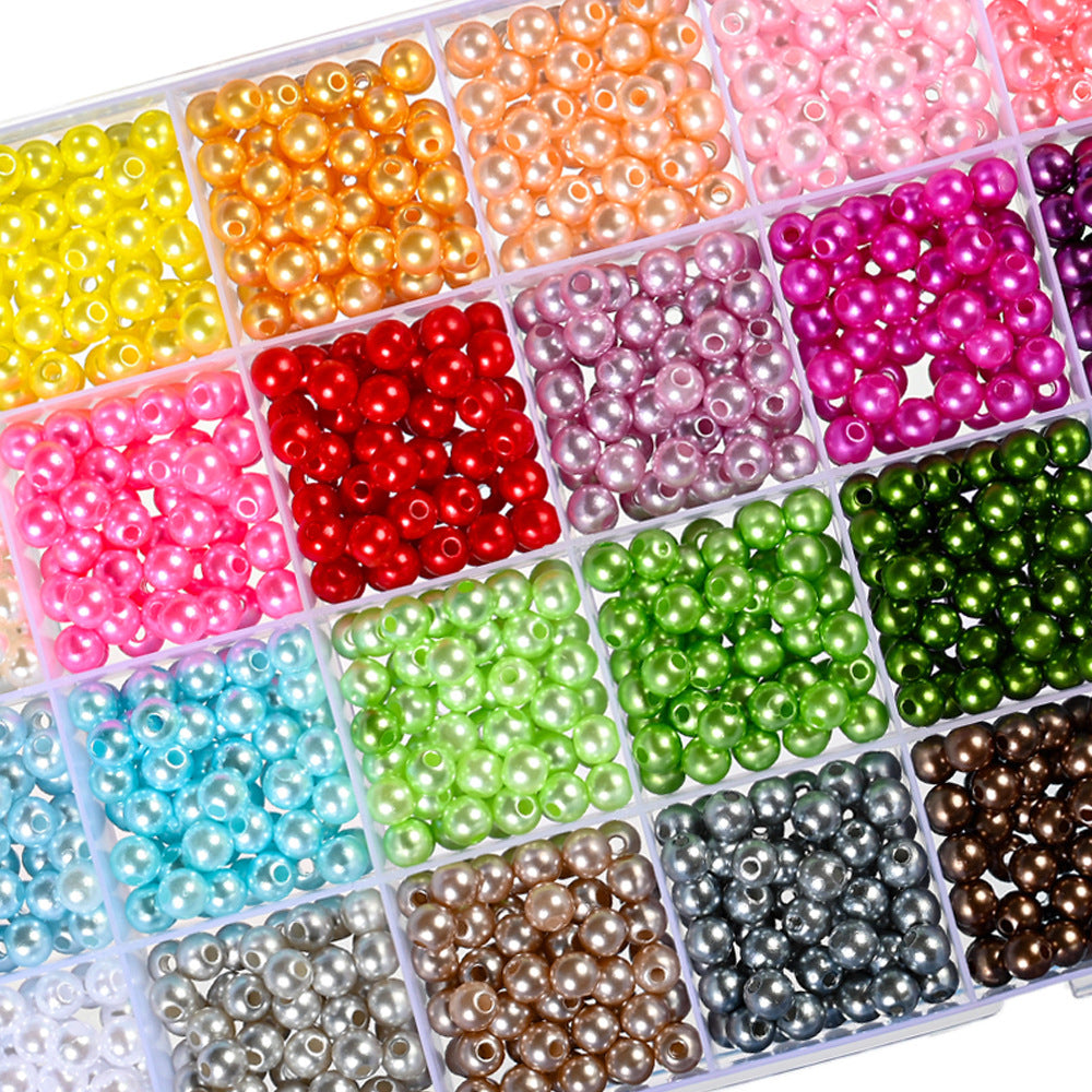 Acrylic Pearls, with holes, 4-12mm, 500 grams