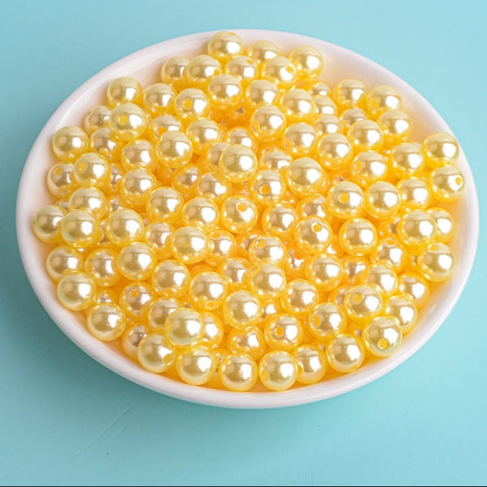 Acrylic Pearls, with holes, 4-12mm, 500 grams