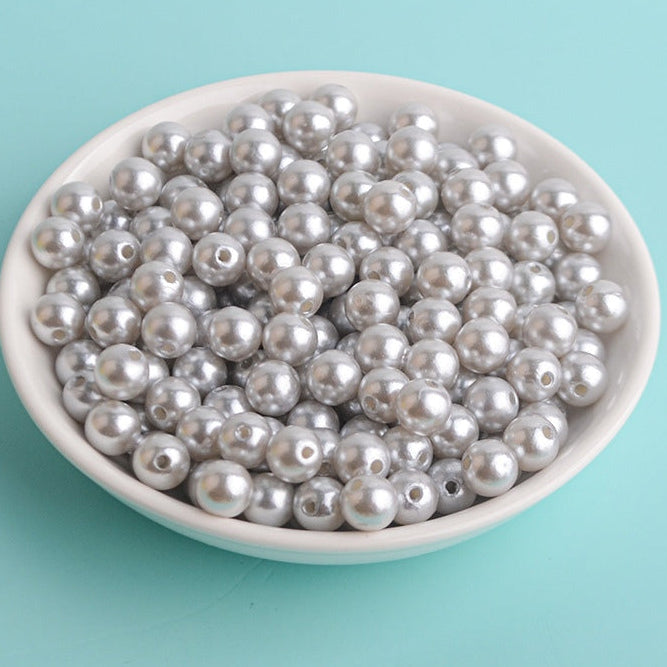 Acrylic Pearls, with holes, 4-12mm, 500 grams