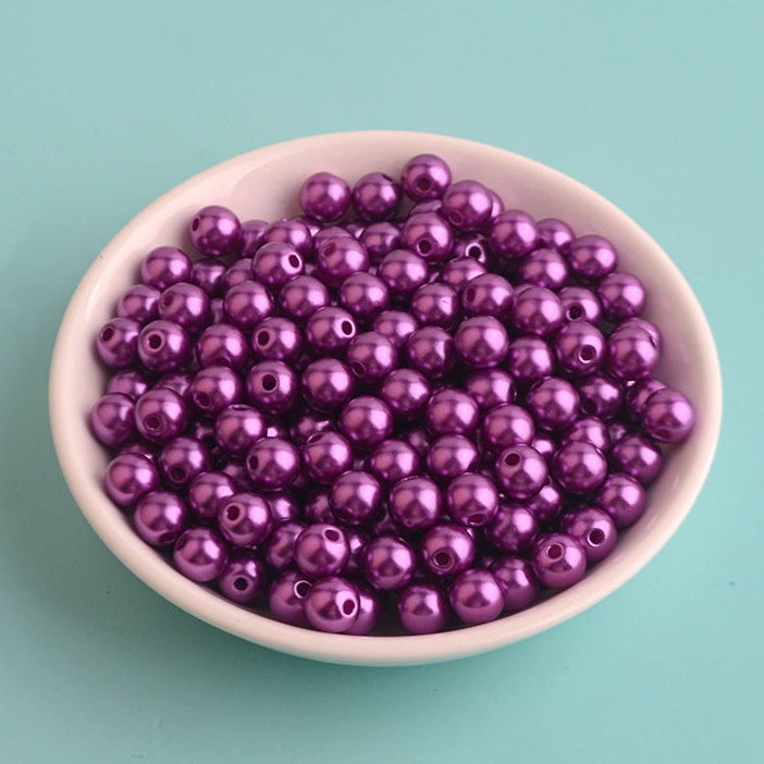 Acrylic Pearls, with holes, 4-12mm, 500 grams