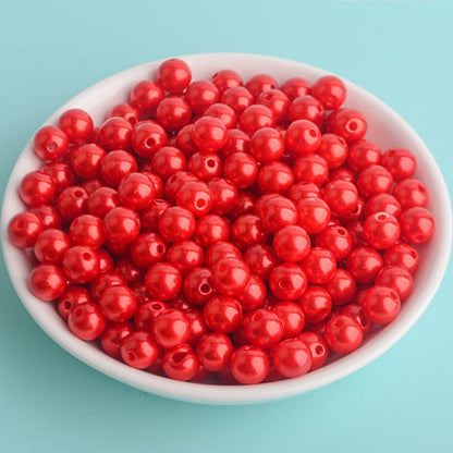 Acrylic Pearls, with holes, 4-12mm, 500 grams