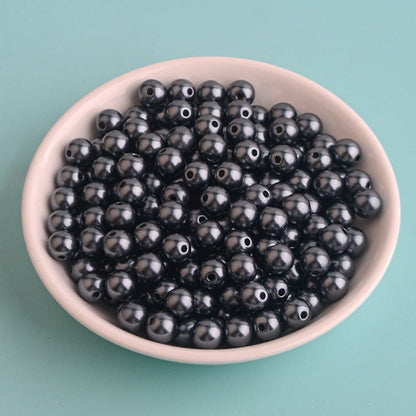 Acrylic Pearls, with holes, 4-12mm, 500 grams