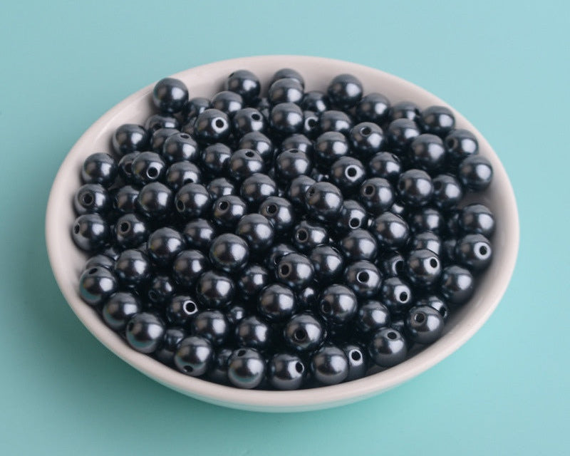 Acrylic Pearls, with holes, 4-12mm, 500 grams