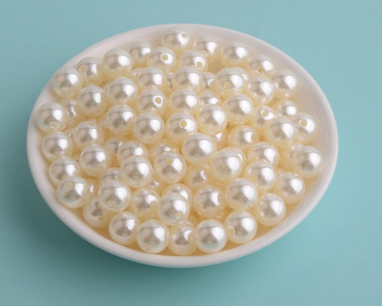 Acrylic Pearls, with holes, 4-12mm, 500 grams