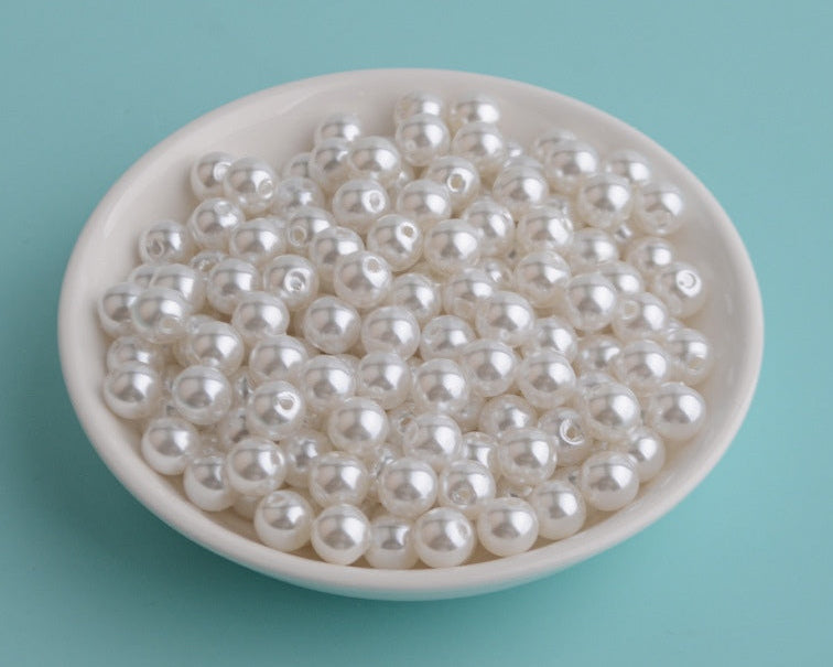 Acrylic Pearls, with holes, 4-12mm, 500 grams