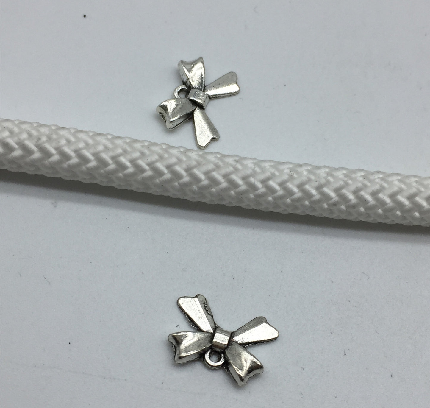 Antique Silver Bow Knot Charms Pendants, 50pcs