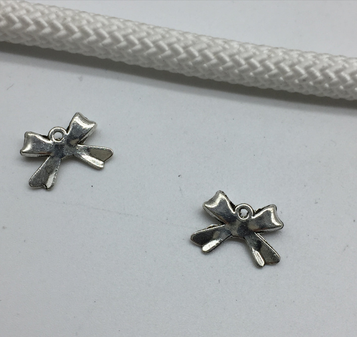 Antique Silver Bow Knot Charms Pendants, 50pcs