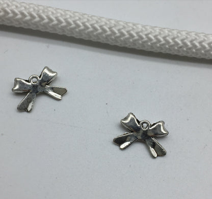 Antique Silver Bow Knot Charms Pendants, 50pcs