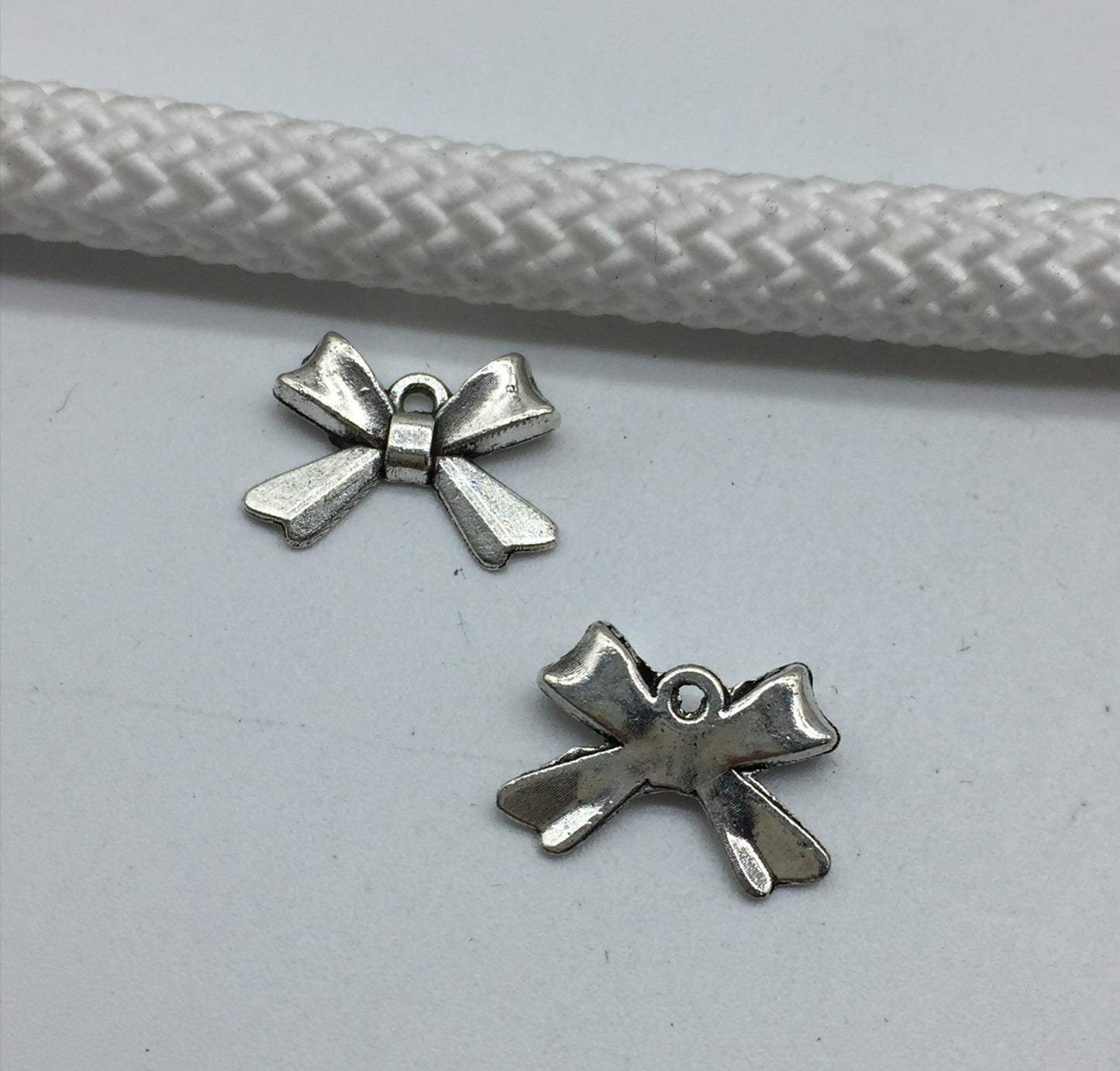 Antique Silver Bow Knot Charms Pendants, 50pcs