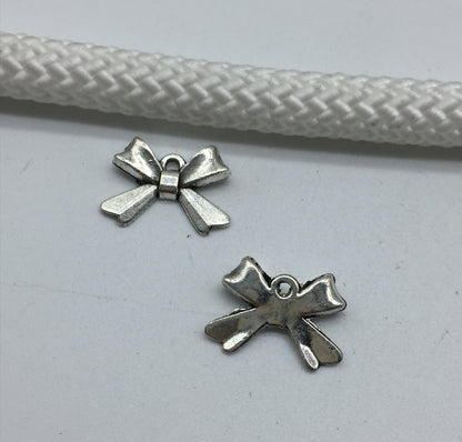 Antique Silver Bow Knot Charms Pendants, 50pcs