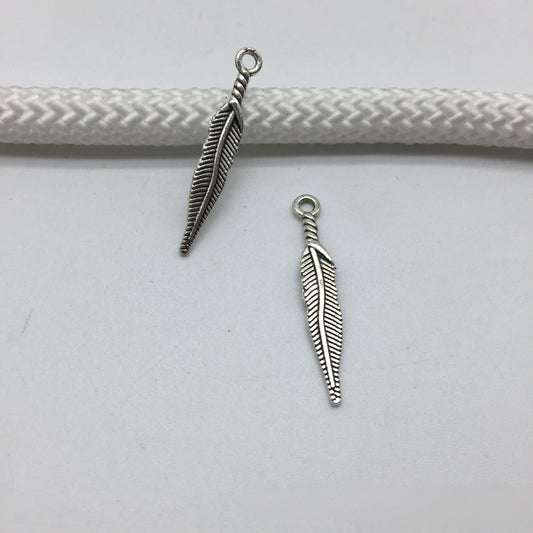 Antique Silver Feather Charms Pendants, 800pcs