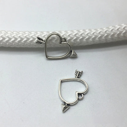 Antique Silver Cupid Heart Charms Pendant, 20pcs