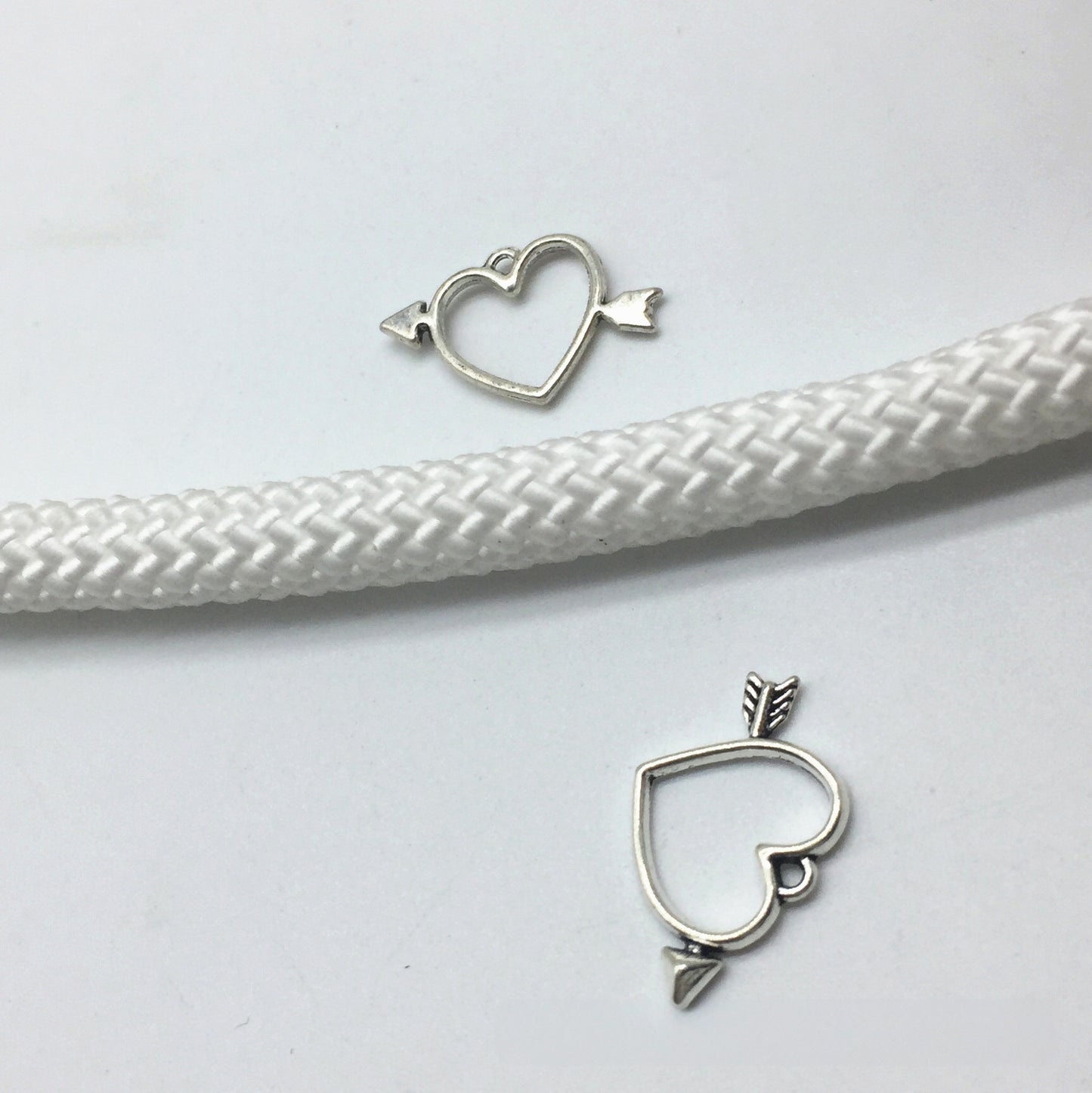 Antique Silver Cupid Heart Charms Pendant, 20pcs