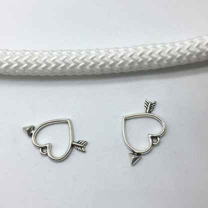 Antique Silver Cupid Heart Charms Pendant, 20pcs