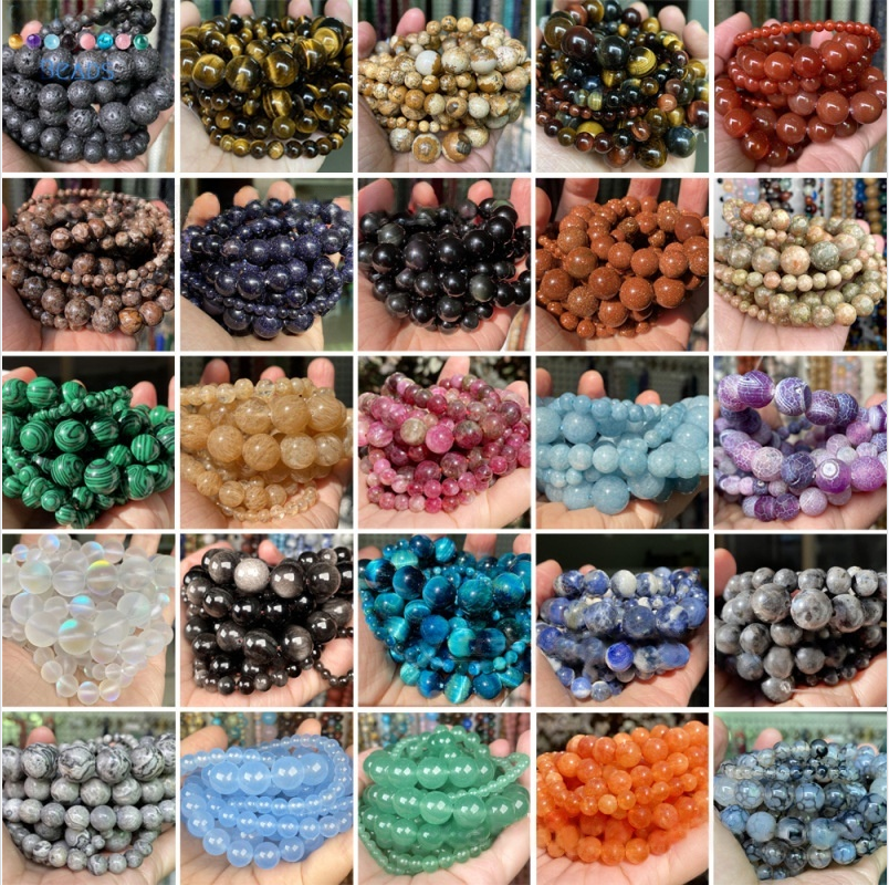 Natural Gemstone Beads, 4mm-12mm, Smooth Round ,1strand