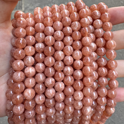 Pink Sunstone Gemstone Beads, 6-10mm,1strand