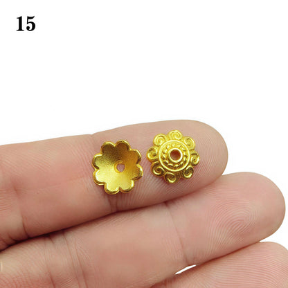 Gold Plated Filigree Flower Bead Caps