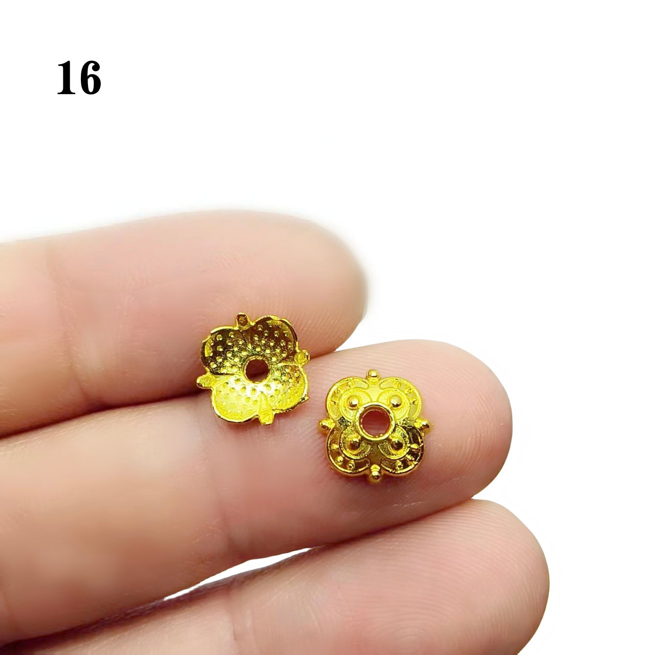 Gold Plated Filigree Flower Bead Caps