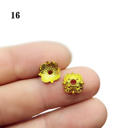 Gold Plated Filigree Flower Bead Caps