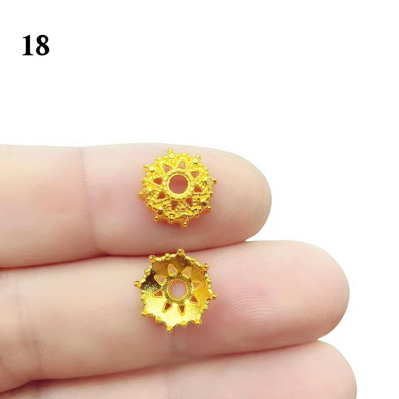 Gold Plated Filigree Flower Bead Caps