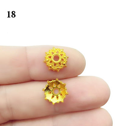 Gold Plated Filigree Flower Bead Caps