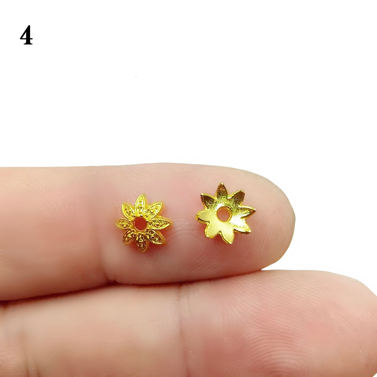 Gold Plated Filigree Flower Bead Caps