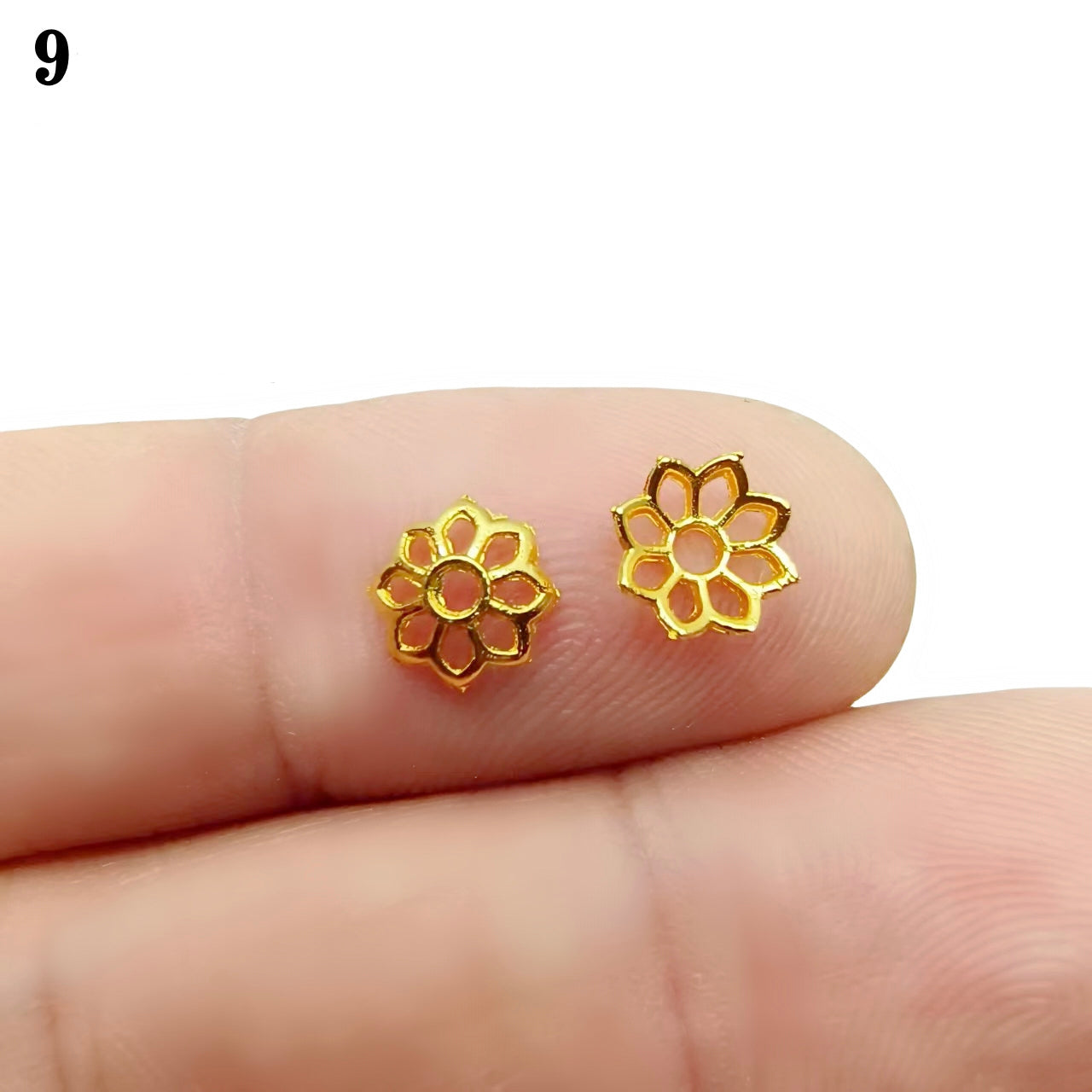 Gold Plated Filigree Flower Bead Caps