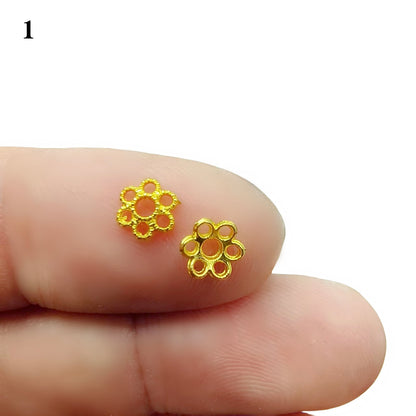 Gold Plated Filigree Flower Bead Caps