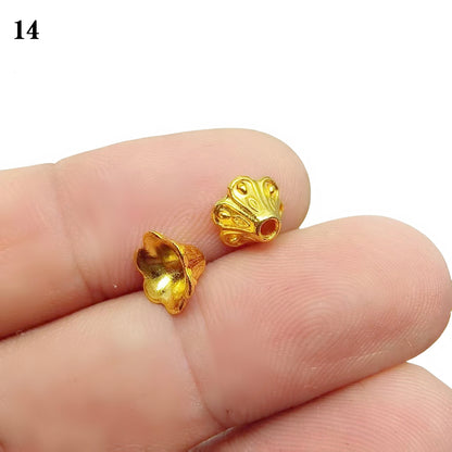 Gold Plated Filigree Flower Bead Caps