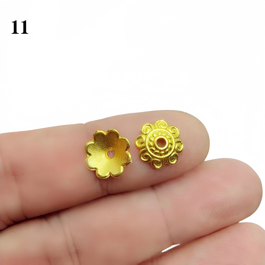 Gold Plated Filigree Flower Bead Caps