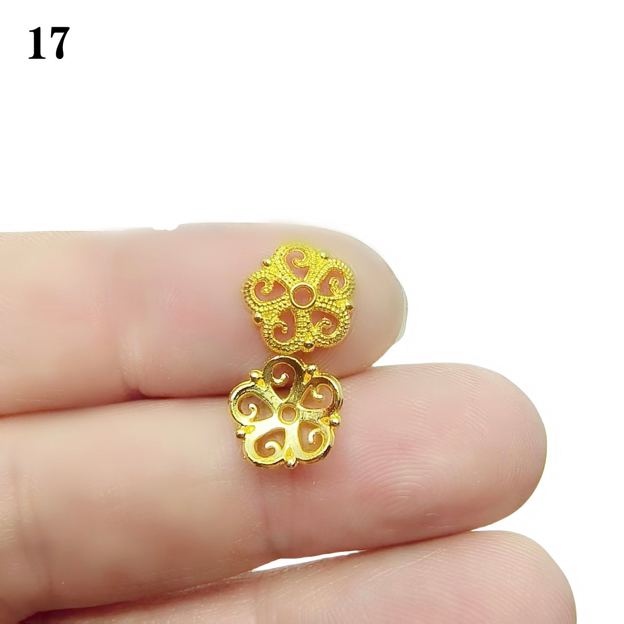 Gold Plated Filigree Flower Bead Caps