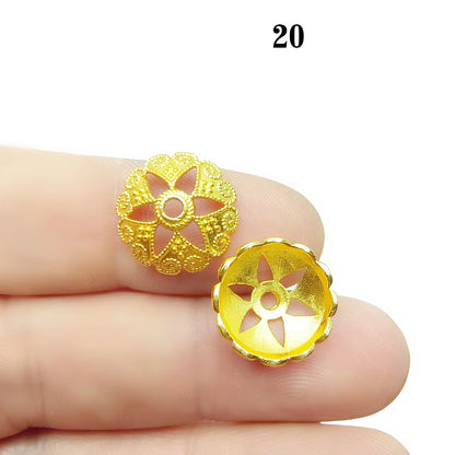 Gold Plated Filigree Flower Bead Caps