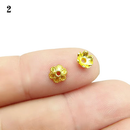 Gold Plated Filigree Flower Bead Caps