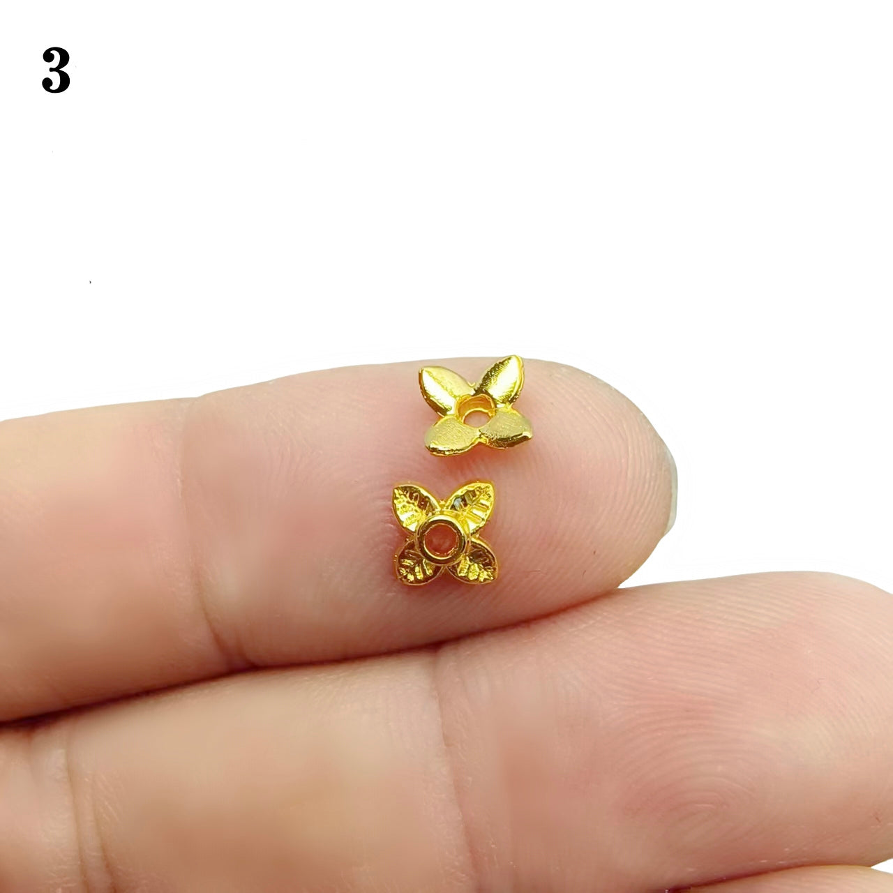 Gold Plated Filigree Flower Bead Caps
