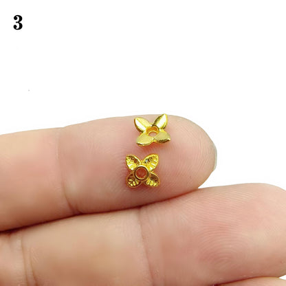 Gold Plated Filigree Flower Bead Caps