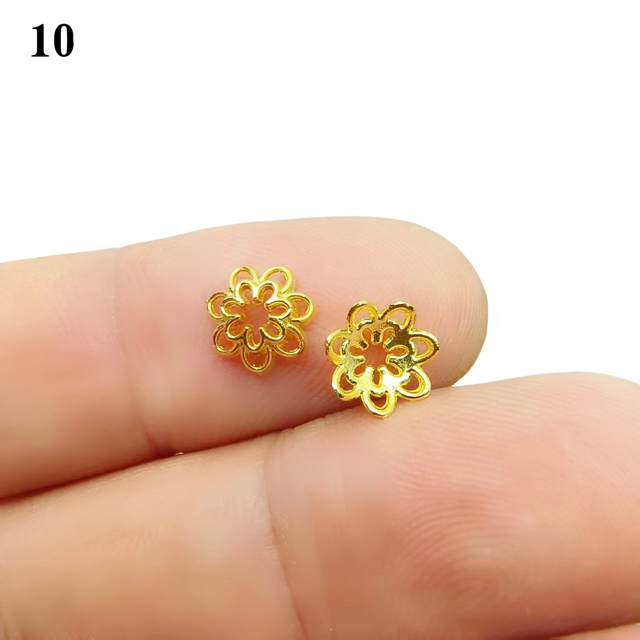 Gold Plated Filigree Flower Bead Caps